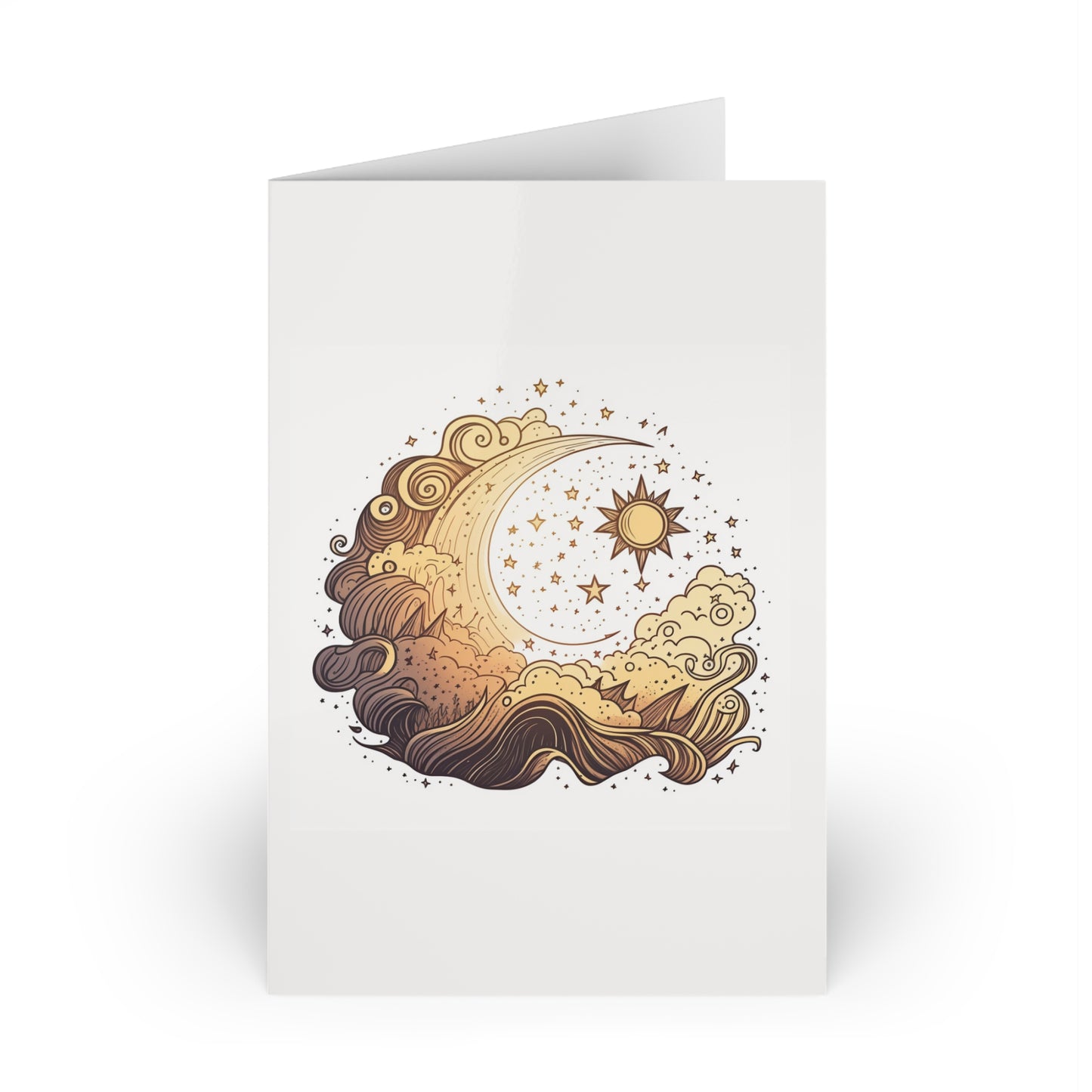 Celestial Serenity Greeting Card (1 or 10-pcs)