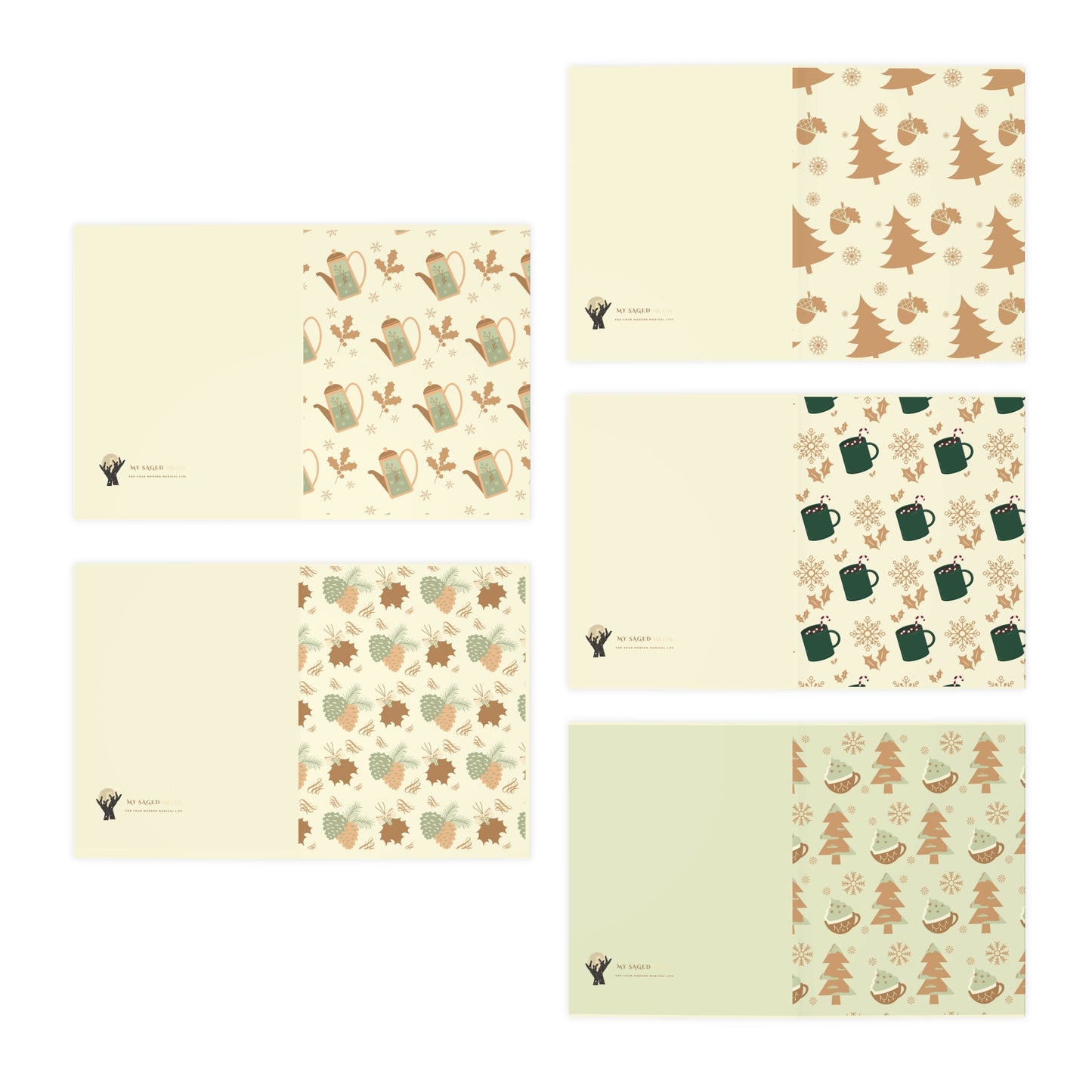 Boho Winter Greeting Cards (5-Pack)