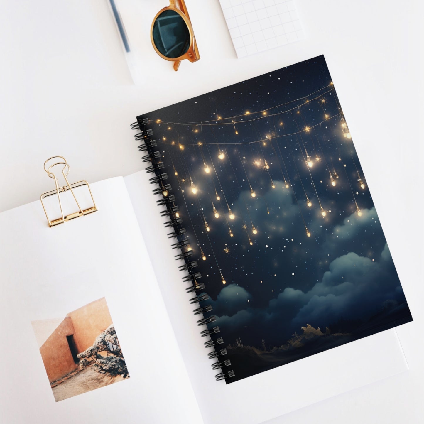 Fairy Lights Spiral Notebook - Ruled Line