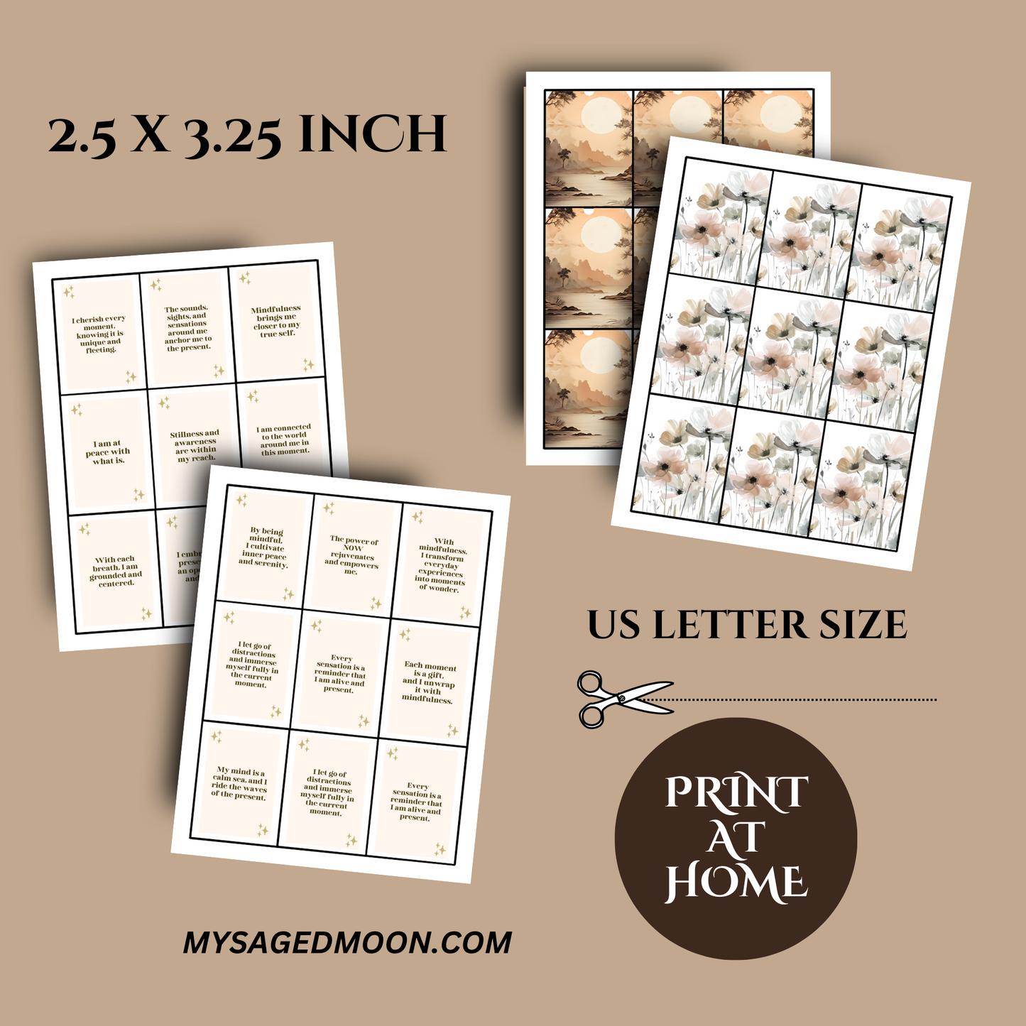 Mindfulness Affirmation Cards – Printable Set