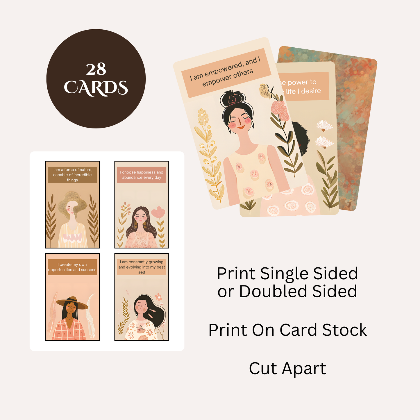 Boho Women Empowering Affirmation Cards