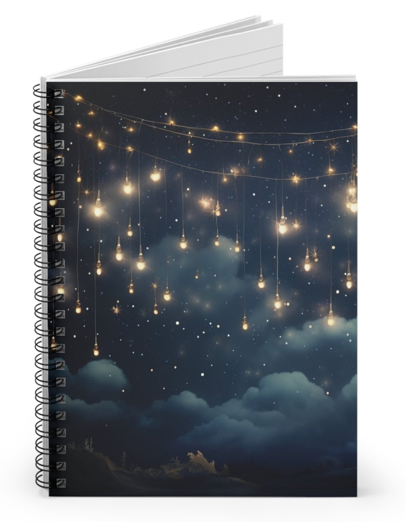 Fairy Lights Spiral Notebook - Ruled Line