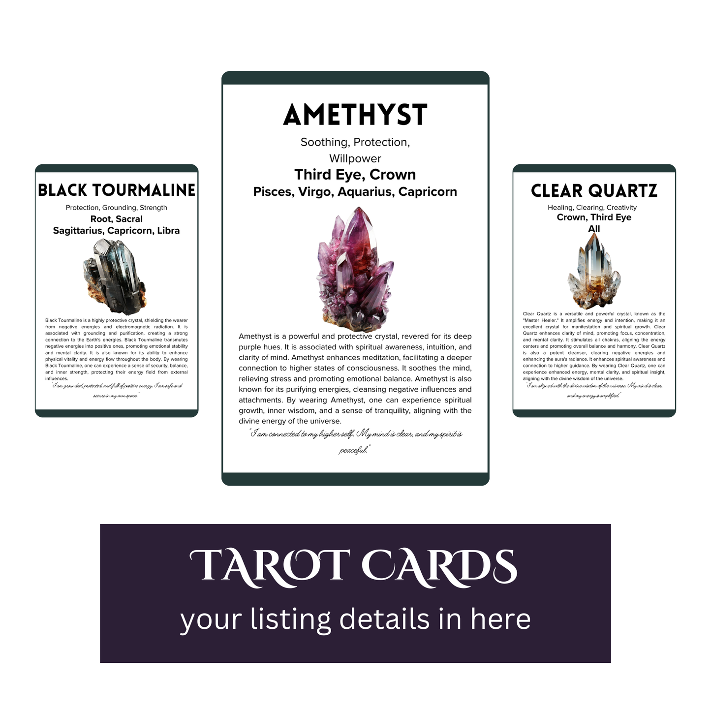 Crystal Meaning Cards – Printable Crystal Guide Deck