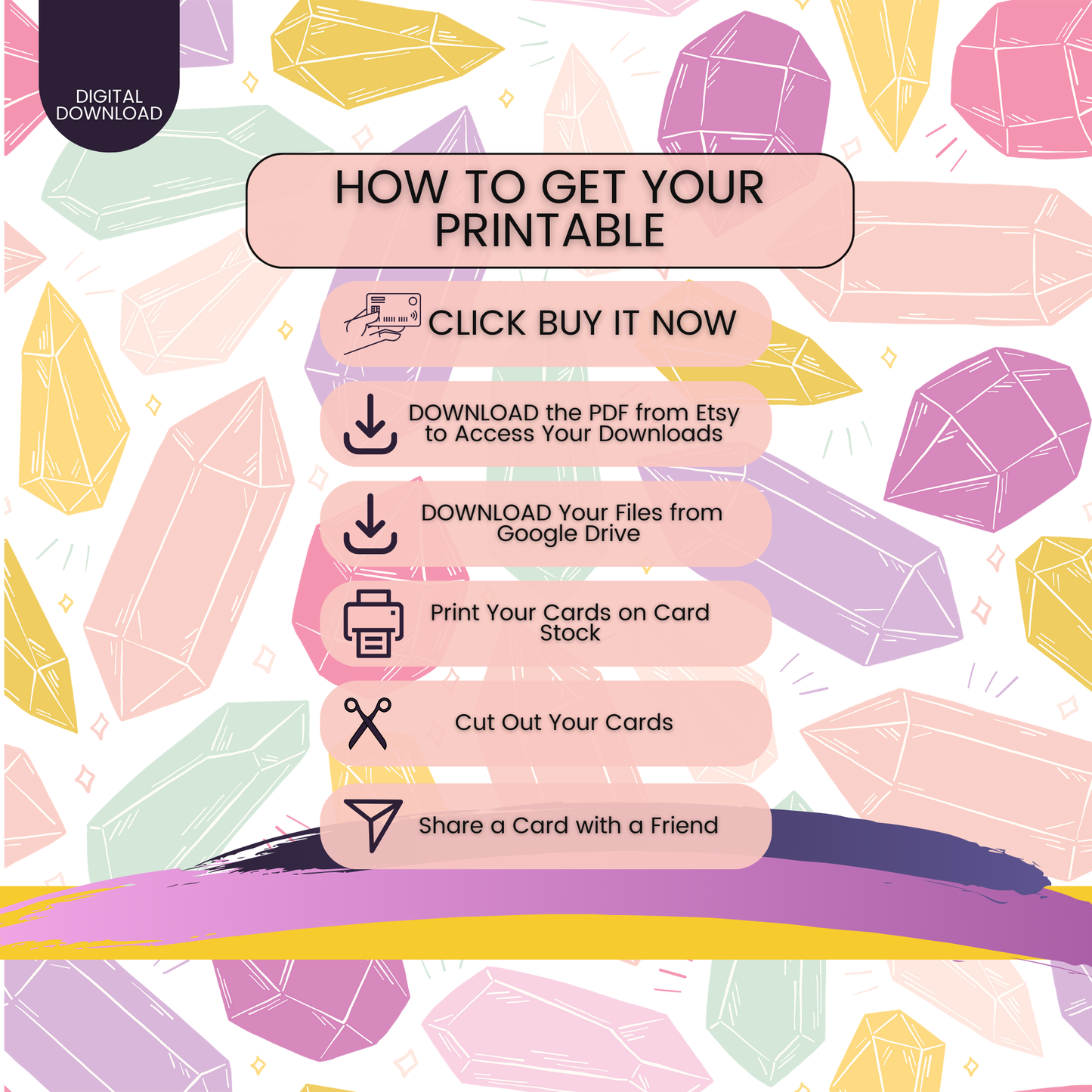 Crystal Meaning Cards – Printable Crystal Guide Deck