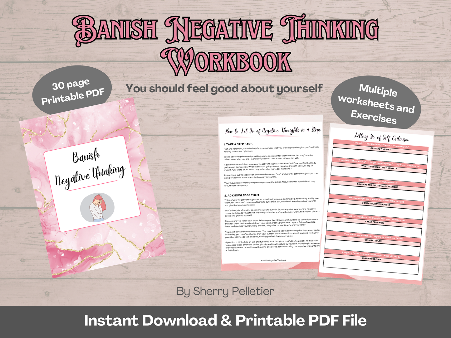 Banish Negative Thinking Workbook Digital Download