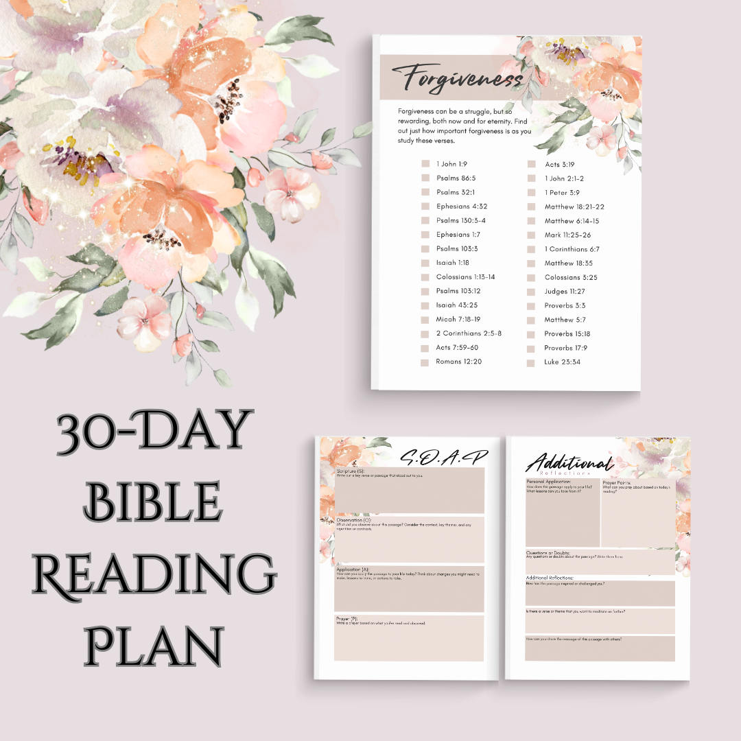 Embrace Forgiveness: A 30-Day Bible Reading Plan, Prayer & Reflection Journal Digital Download