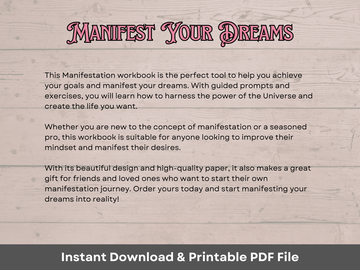 My Manifestation Journal - Workbook Digital Download
