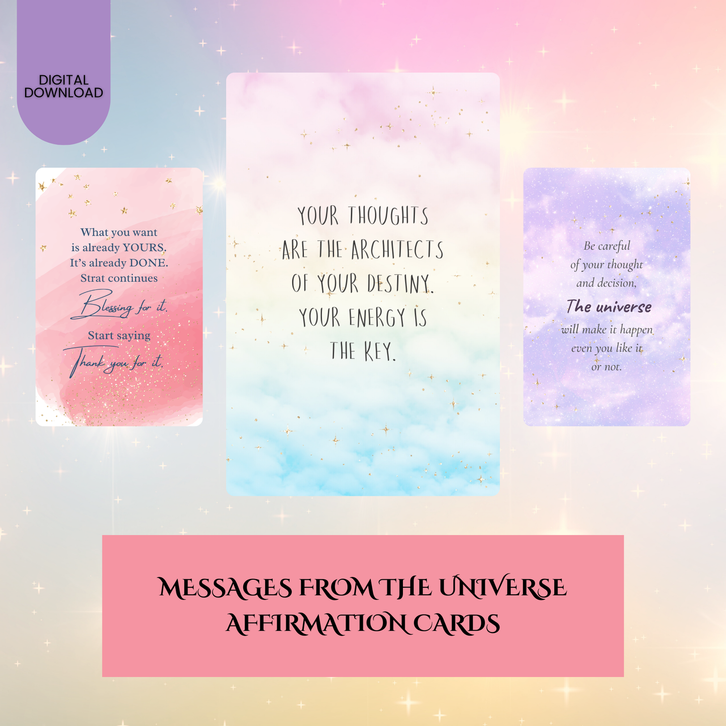 Messages From The Universe Affirmation Cards - DIGITAL DOWNLOAD