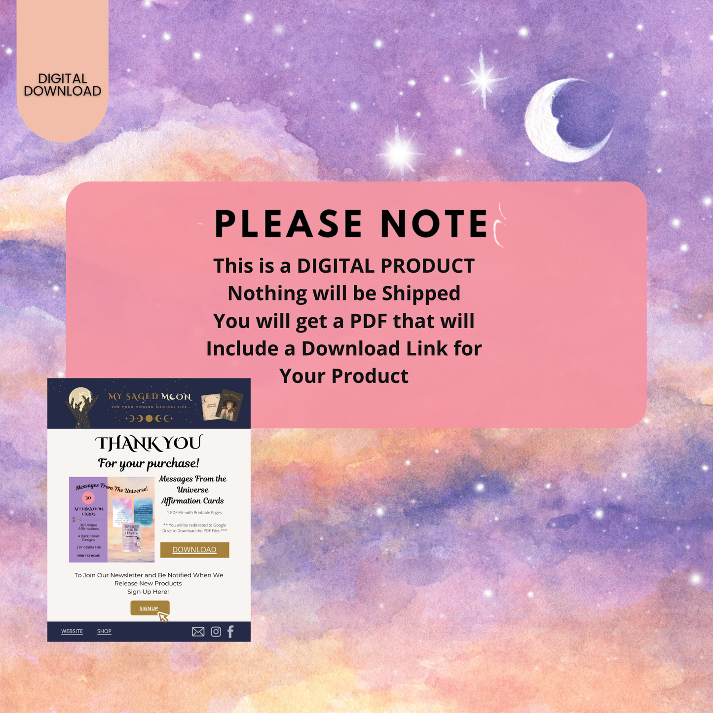 Messages From The Universe Affirmation Cards - DIGITAL DOWNLOAD