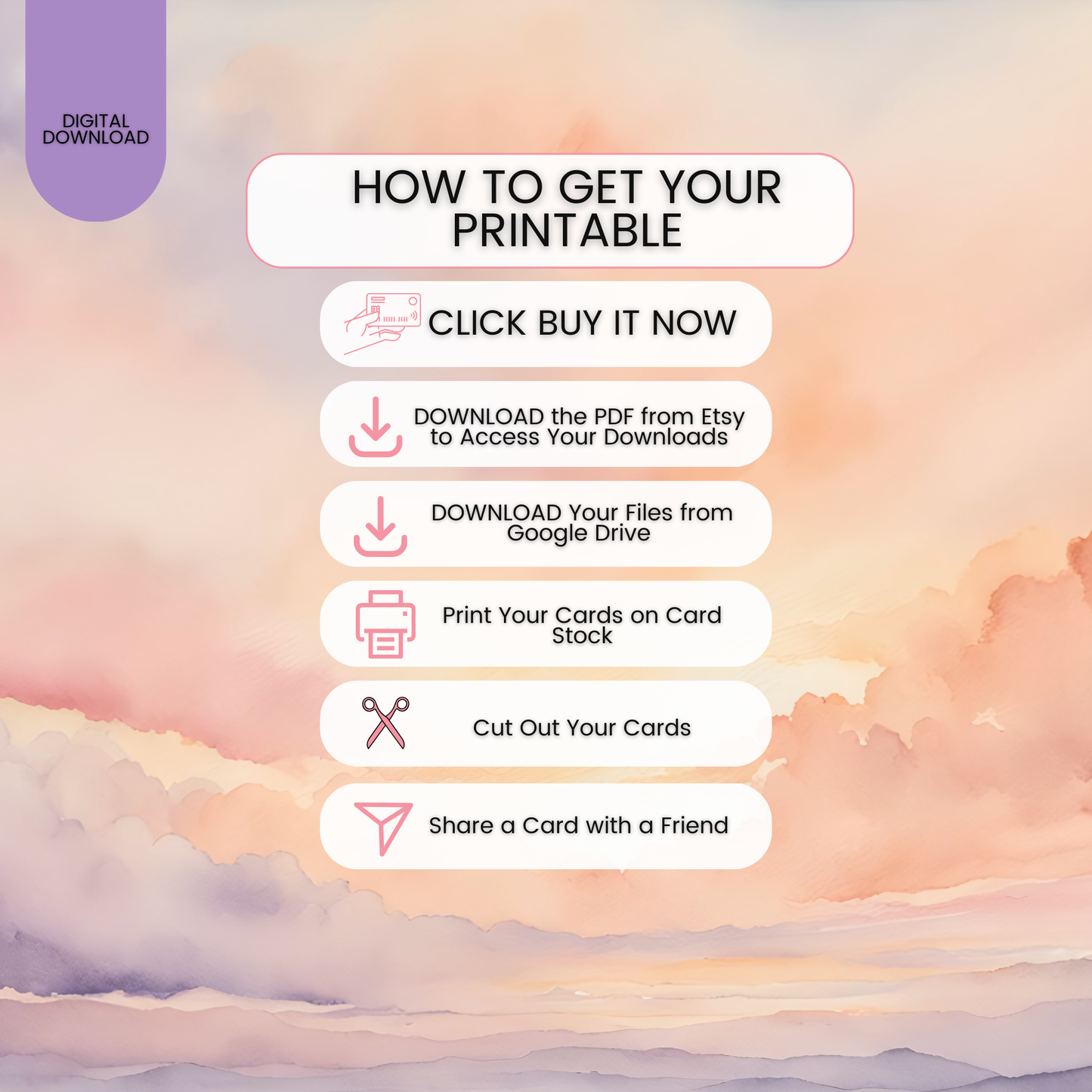 Messages From The Universe Affirmation Cards - DIGITAL DOWNLOAD
