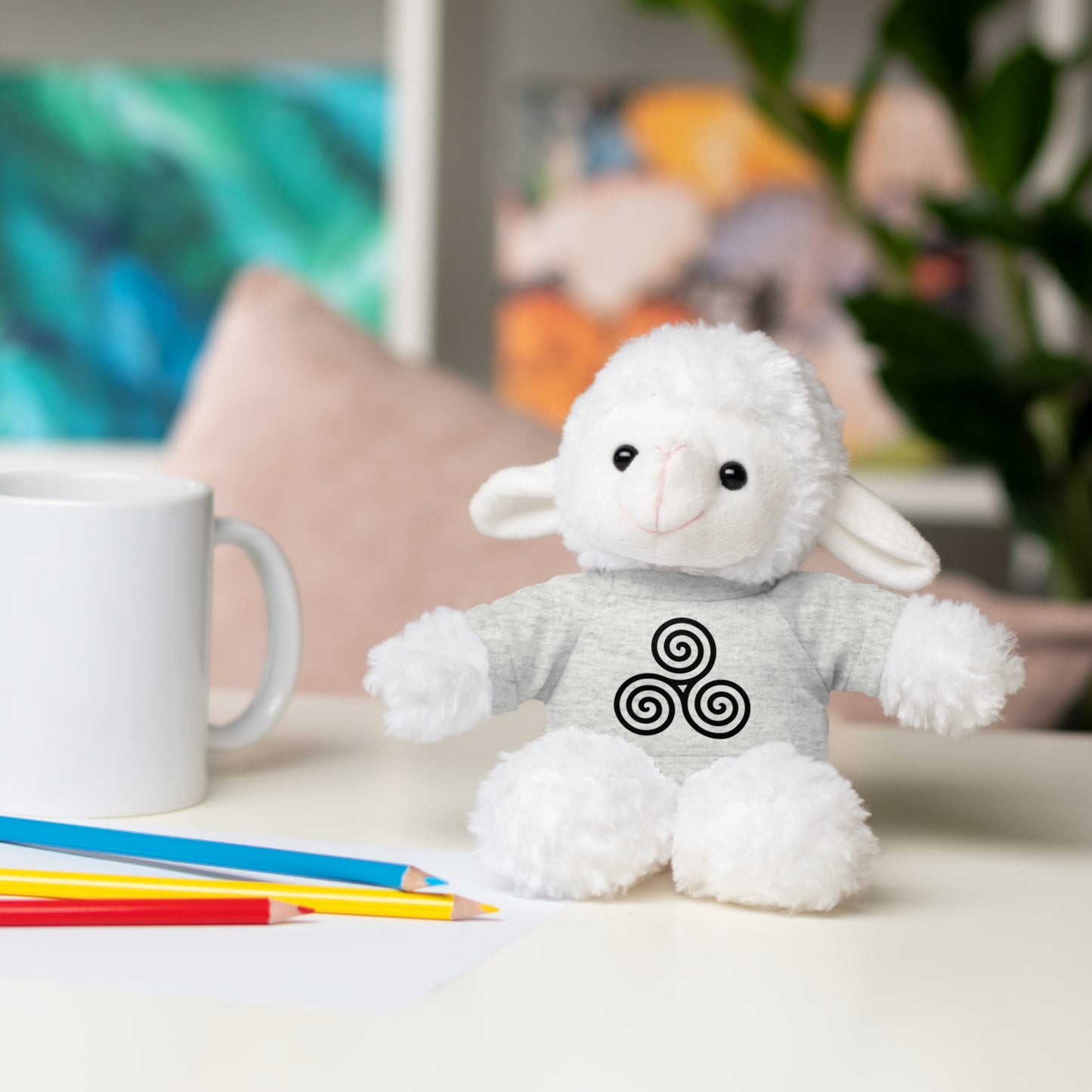 Spellbound Sheep Plushie with Celtic Triskelion Tee