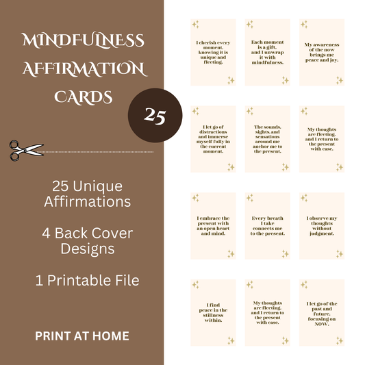 Mindfulness Affirmation Cards – Printable Set