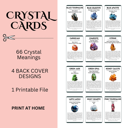 Crystal Meaning Cards – Printable Crystal Guide Deck