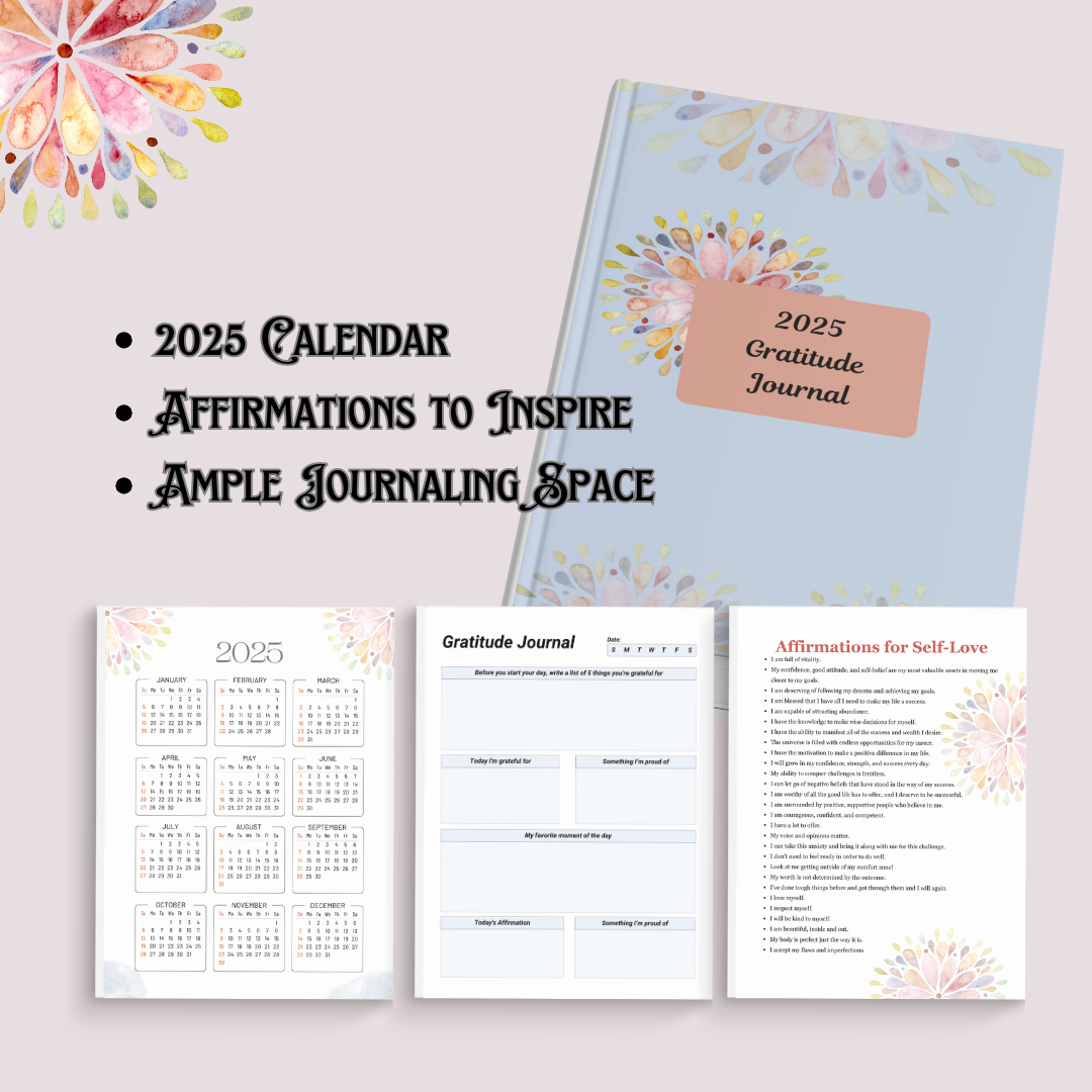 2025 Gratitude Journal - Your Path to Daily Positivity and Reflection DIGITAL DOWNLOAD