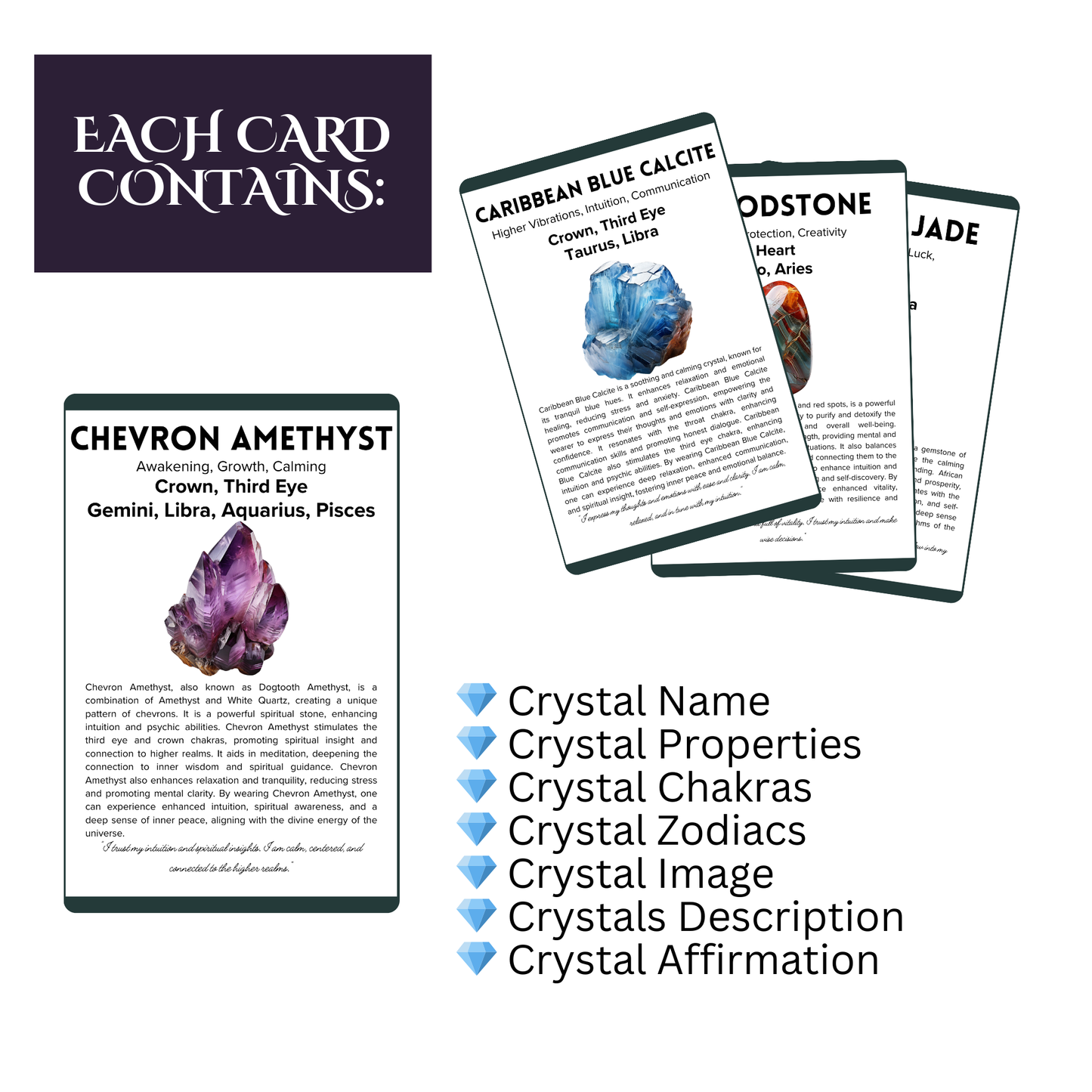 Crystal Meaning Cards – Printable Crystal Guide Deck