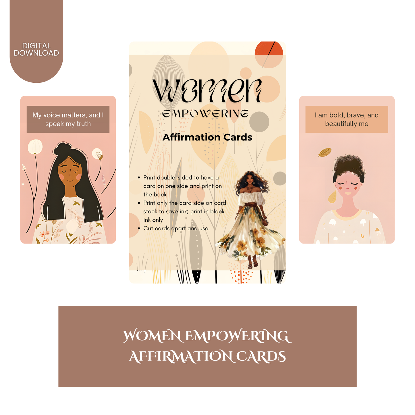 Boho Women Empowering Affirmation Cards